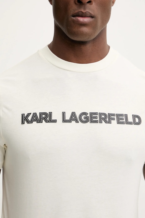 Karl Lagerfeld pamut póló 561255.755076 bézs