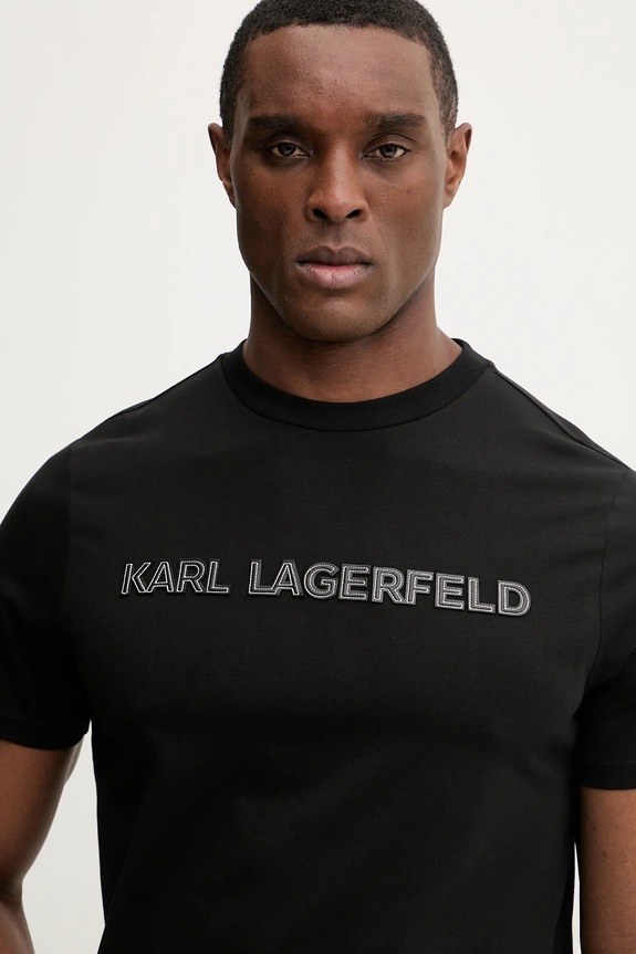 Karl Lagerfeld pamut póló fekete 561255.755076