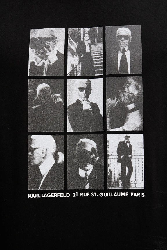 Βαμβακερό μπλουζάκι Karl Lagerfeld 561225.755149 μαύρο