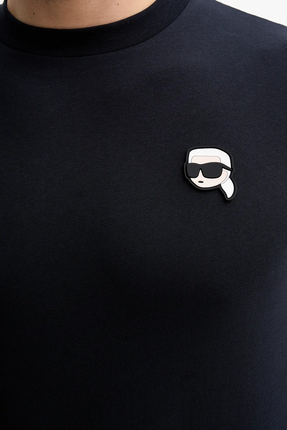 Βαμβακερό μπλουζάκι Karl Lagerfeld 561224.755710 σκούρο μπλε
