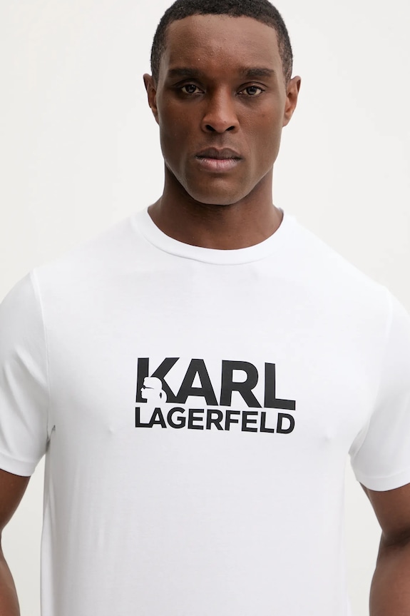 Bavlnené tričko Karl Lagerfeld biela 561235.755780