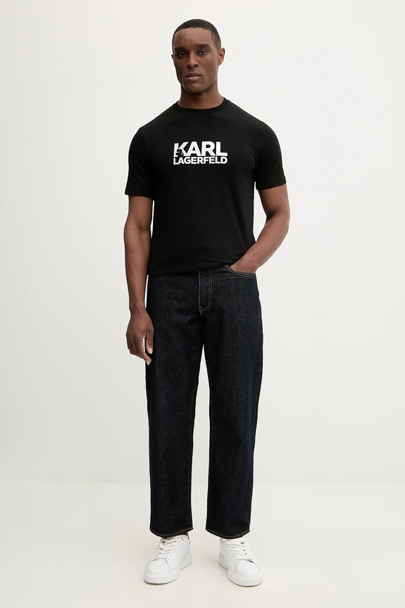 Bavlnené tričko Karl Lagerfeld 561235.755780 čierna SS26