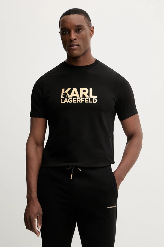 Karl Lagerfeld pamut póló pamut fekete 561235.755780