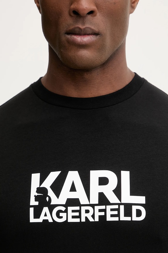 Karl Lagerfeld t-shirt bawełniany 561235.755780 czarny