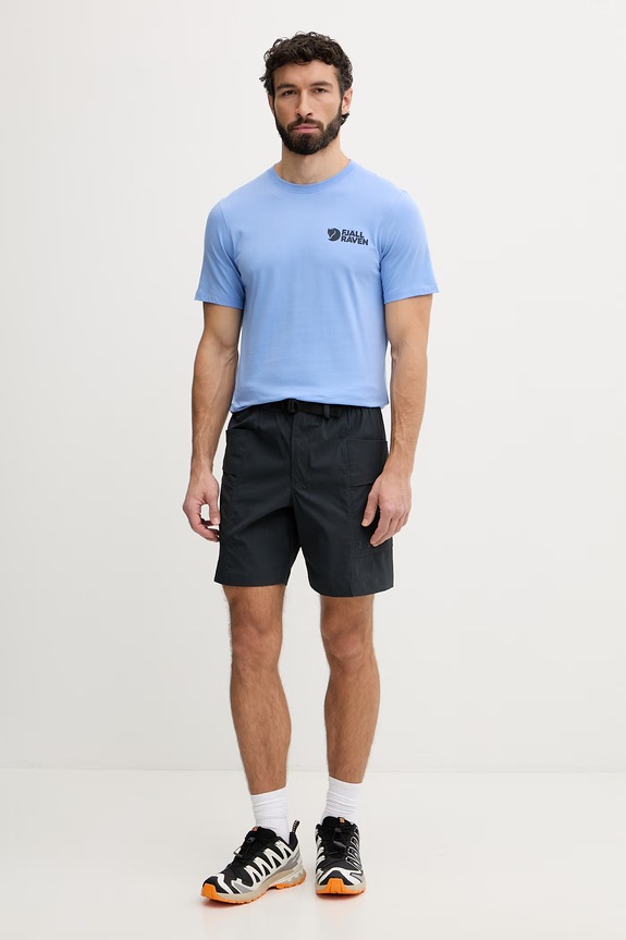 Fjallraven t-shirt męski bawełniany Swedish Forest F12600327 niebieski SS26