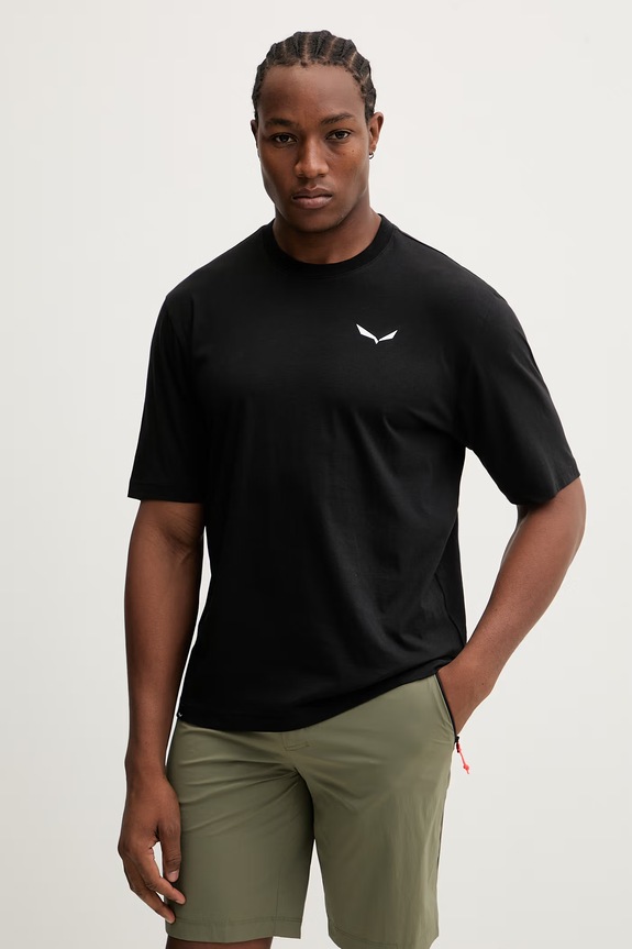 Odzież Salewa t-shirt sportowy EAGLE LOOSE 00.0000029320 czarny