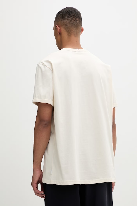 Odzież Les Deux T-shirt męski bawełniany Norregaard 100101008 beżowy