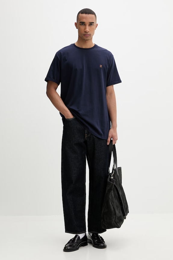 Les Deux t-shirt ανδρικό βαμβακερό Norregaard 100101008 σκούρο μπλε SS26