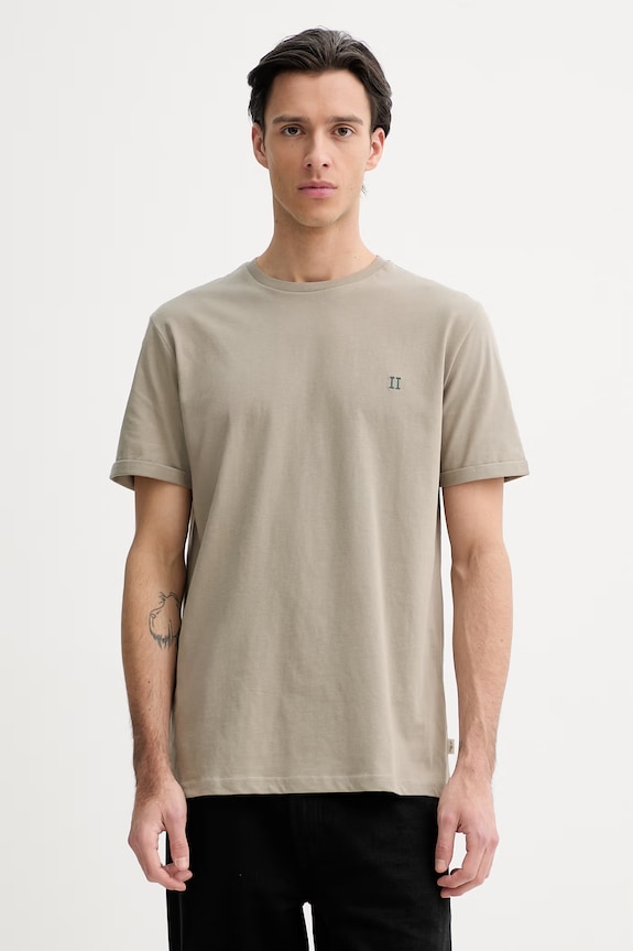 Bavlněné tričko Les Deux Norregaard slim zelená 1001464