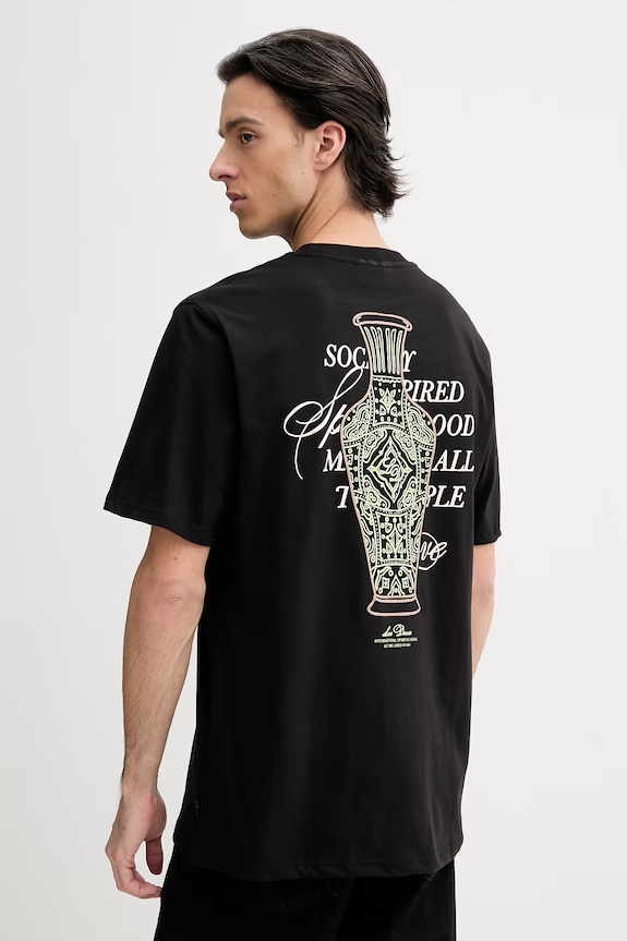 Les Deux t-shirt bawełniany Ben nadruk czarny 1001576