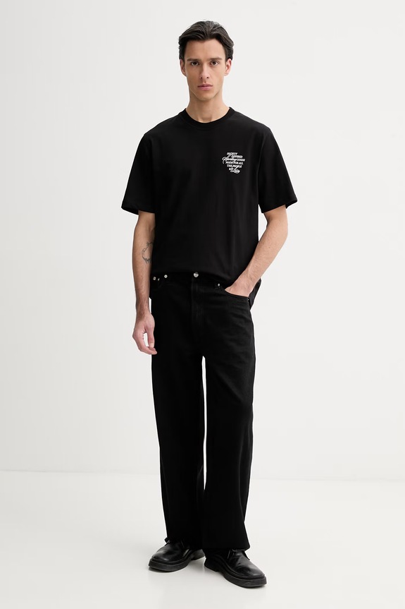 Les Deux t-shirt bawełniany Ben 1001576 czarny SS26