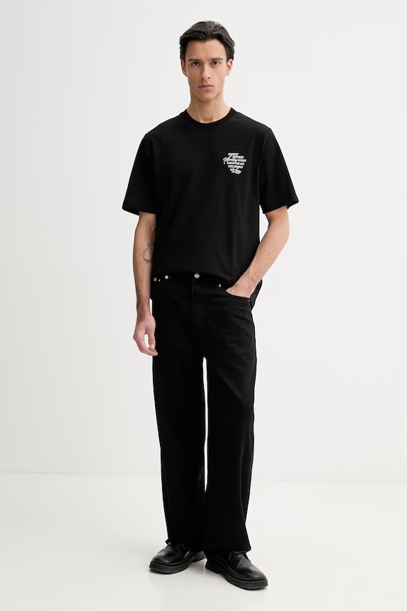 Les Deux t-shirt bawełniany Ben 1001576 czarny SS26