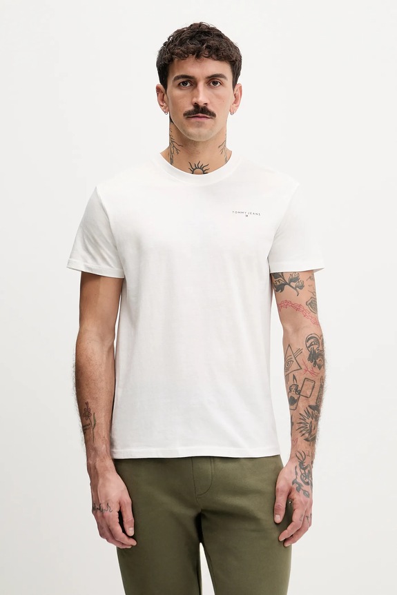 Tommy Jeans tričko pánske bavlnené 2-pak béžová DM0DM22316
