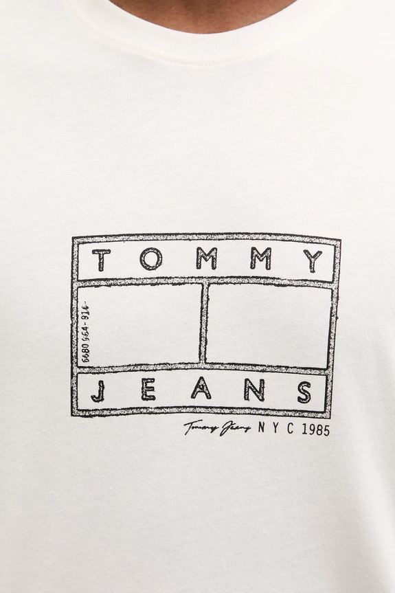 Bavlnené tričko Tommy Jeans DM0DM22317 béžová