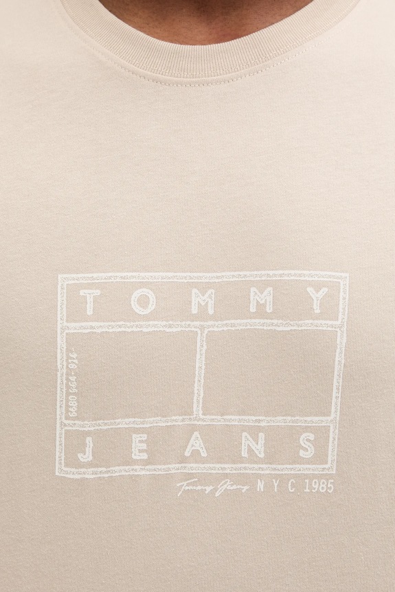 Bavlnené tričko Tommy Jeans DM0DM22317 béžová