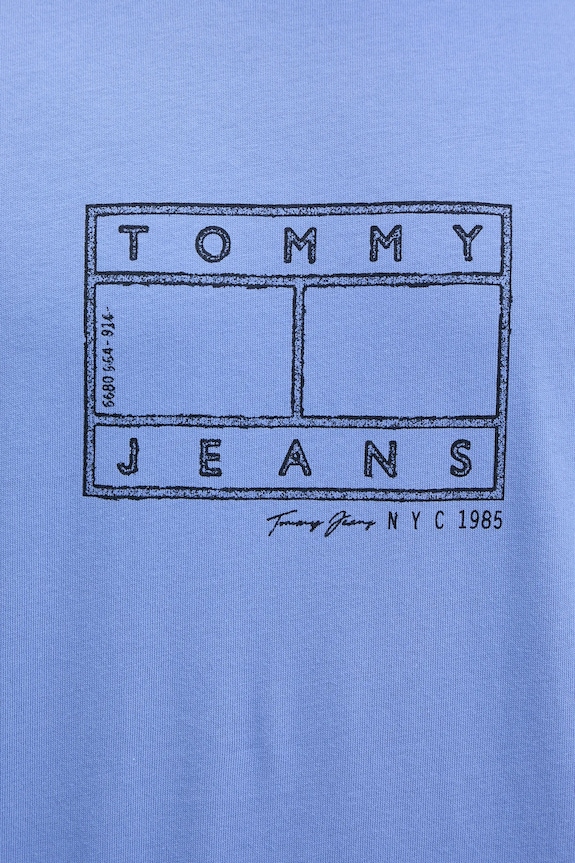 Bavlnené tričko Tommy Jeans DM0DM22317 fialová