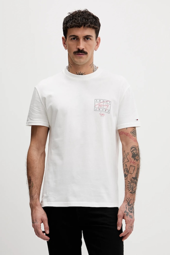 Odjeća Pamučna majica Tommy Jeans DM0DM22319 bijela