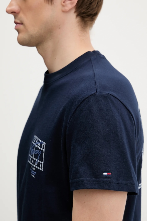 Tommy Jeans t-shirt bawełniany DM0DM22319 granatowy