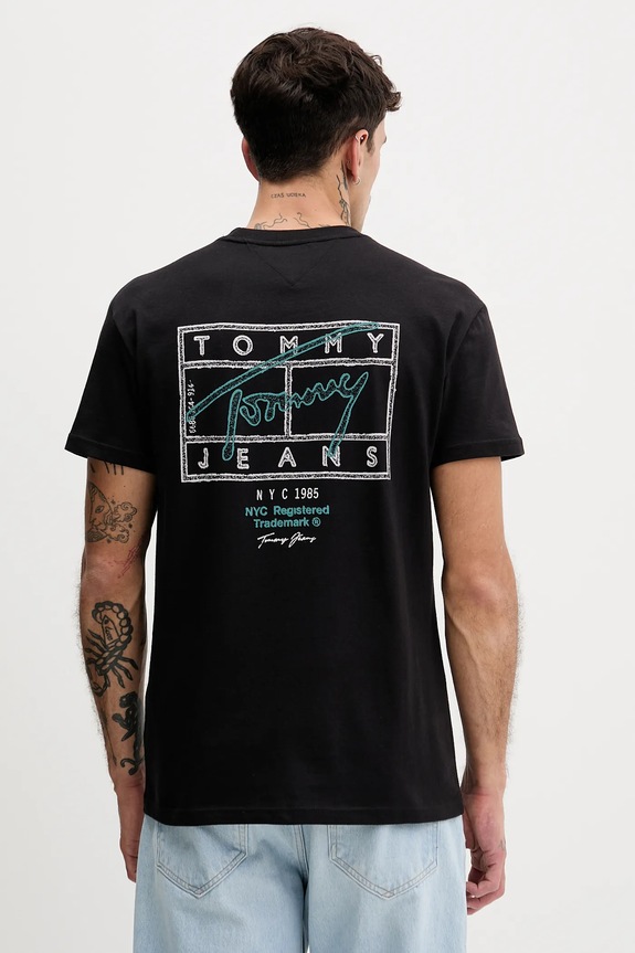 Odzież Tommy Jeans t-shirt bawełniany DM0DM22319 czarny