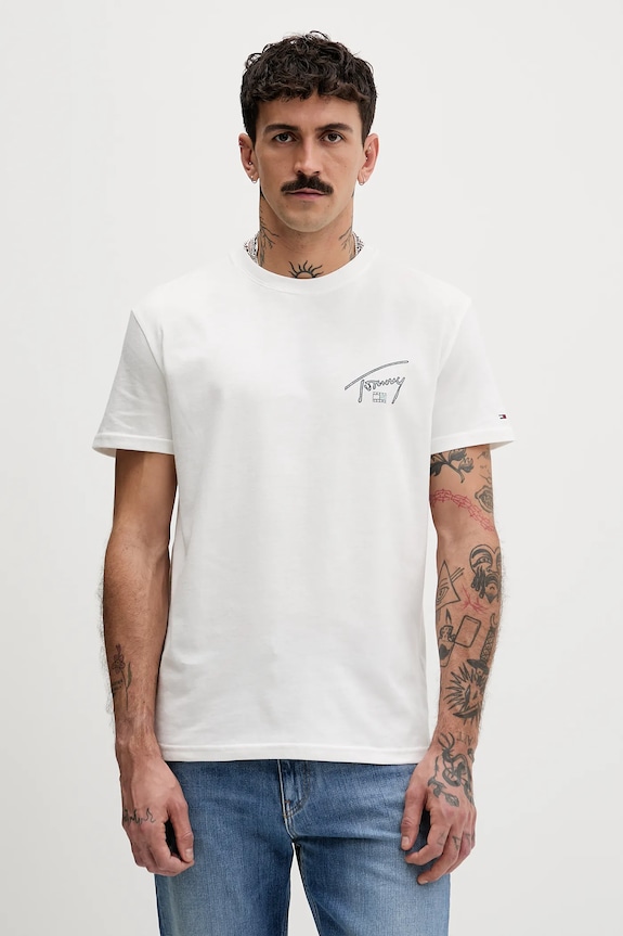 Odjeća Pamučna majica Tommy Jeans DM0DM22320 bijela