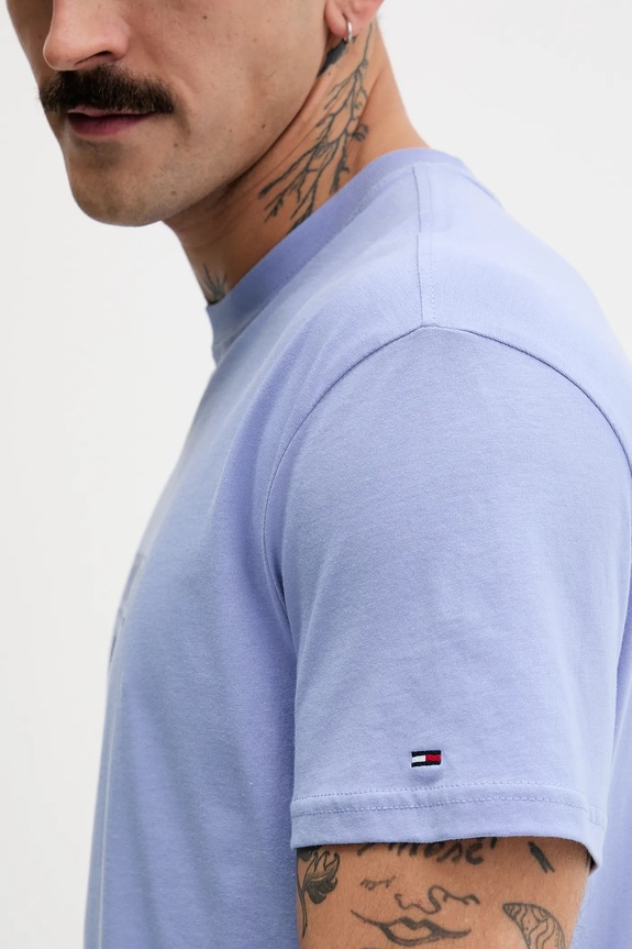 Βαμβακερό μπλουζάκι Tommy Jeans DM0DM22322 μπλε