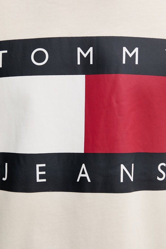 Tommy Jeans T-shirt męski bawełniany DM0DM22645 beżowy