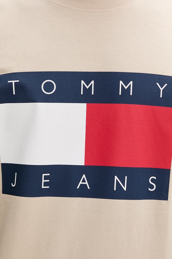 Tommy Jeans tričko pánske bavlnené DM0DM22645 béžová