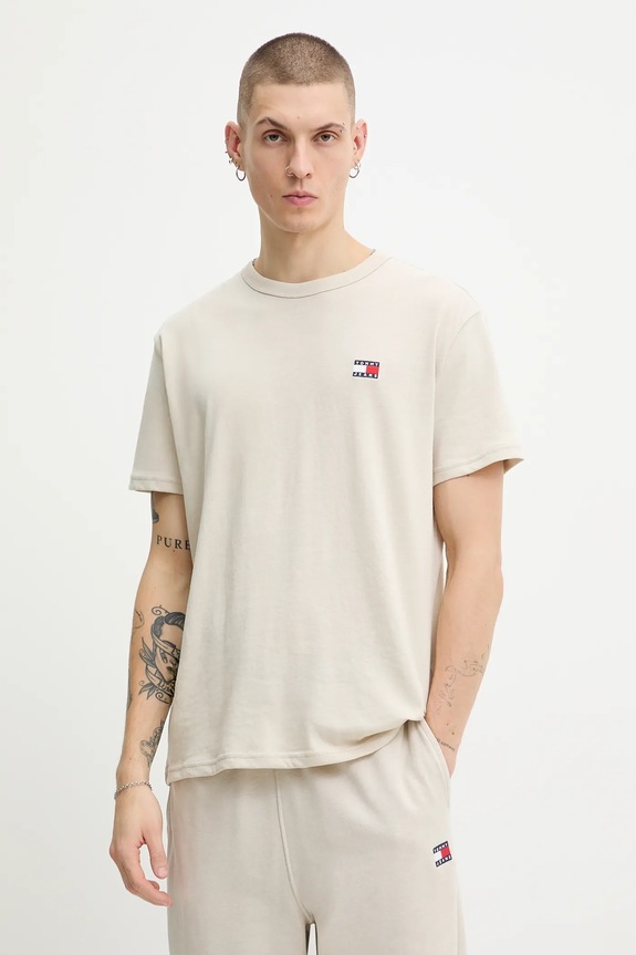 Tommy Jeans T-shirt Ανδρικό κανονικό μπεζ DM0DM22667