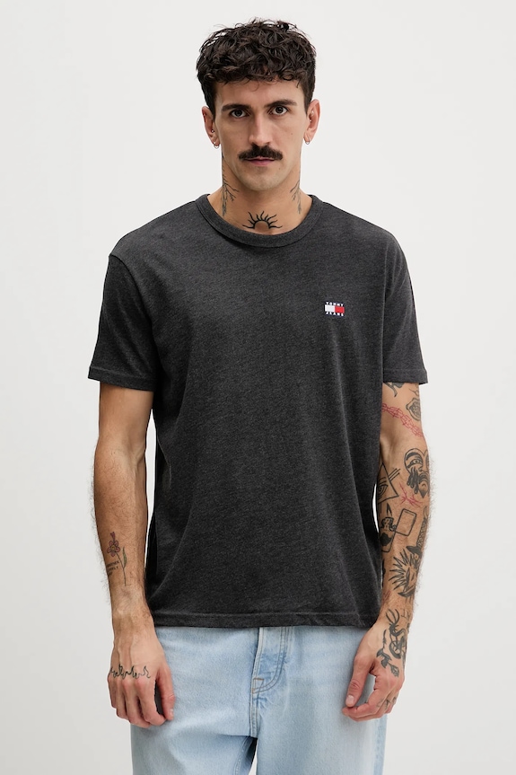 Tommy Jeans tričko pánské hladký šedá DM0DM22667