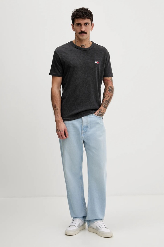 Tommy Jeans tričko pánské DM0DM22667 šedá SS26