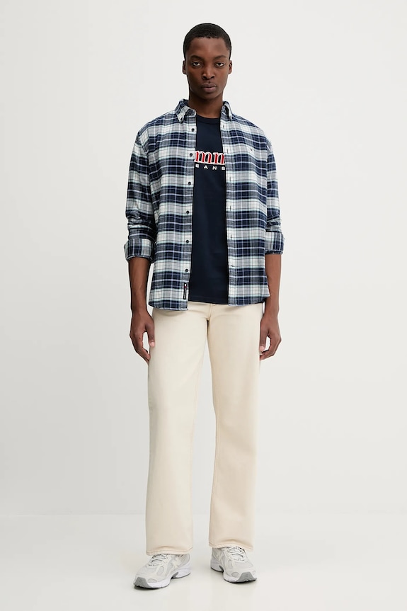 Bavlnené tričko Tommy Jeans DM0DM22719 tmavomodrá SS26