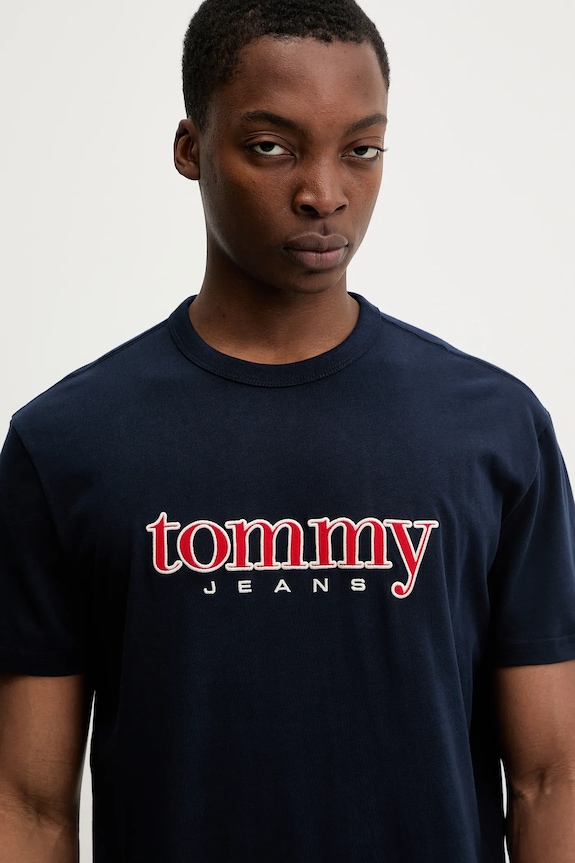 Bavlnené tričko Tommy Jeans tmavomodrá DM0DM22719