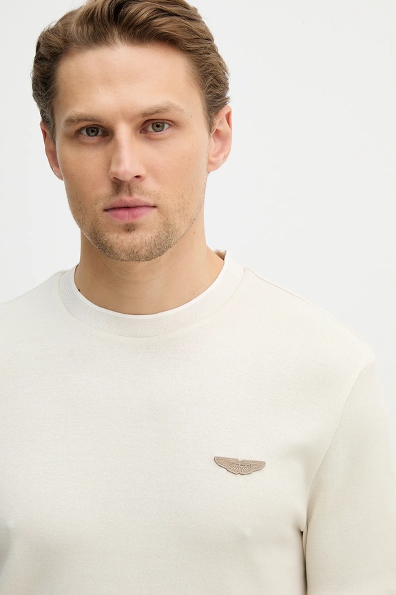 BOSS tricou din amestec de lână C-Thompson 242_AM bej 50553812