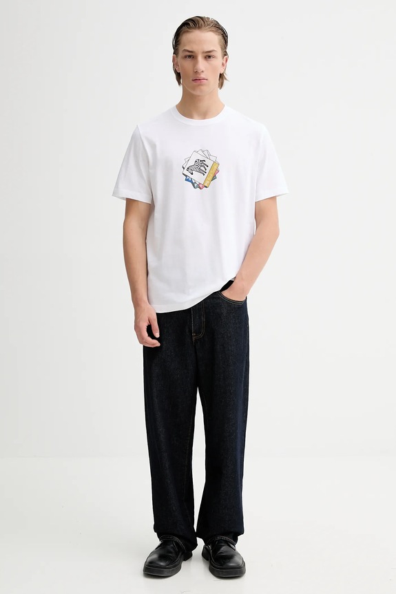 Bavlněné tričko PS Paul Smith M2R.011R.VP5614 bílá SS26