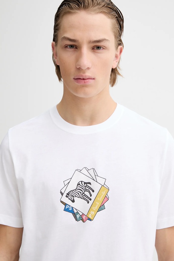 Bavlněné tričko PS Paul Smith bílá M2R.011R.VP5614