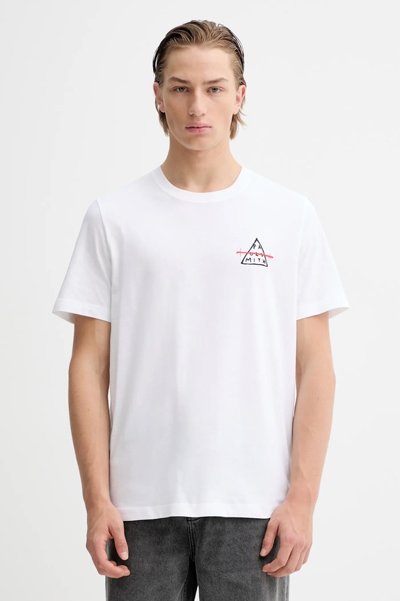 Bavlněné tričko PS Paul Smith regular bílá M2R.011R.VP5619