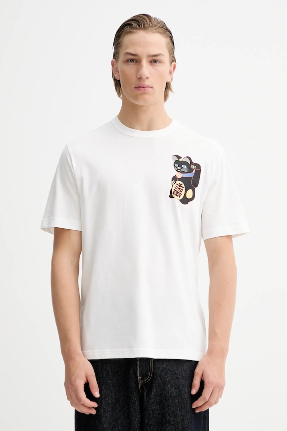 Bavlněné tričko PS Paul Smith potisk bílá M2R.220X.VP5585