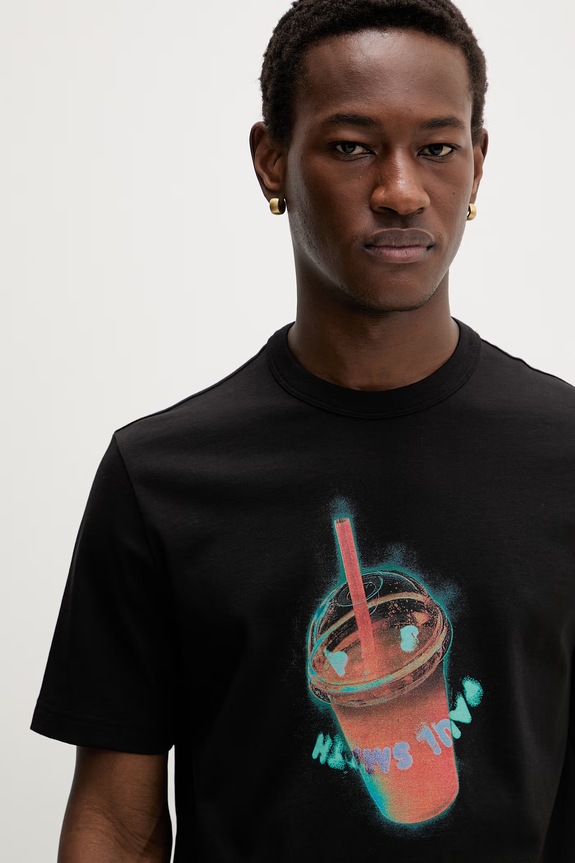 PS Paul Smith t-shirt męski bawełniany czarny M2R.220X.VP5758