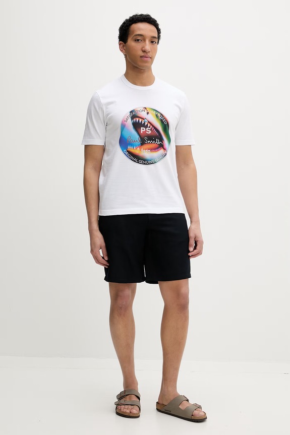 PS Paul Smith t-shirt Ανδρικό βαμβακερό M2R.220X.VP5790 λευκό SS26