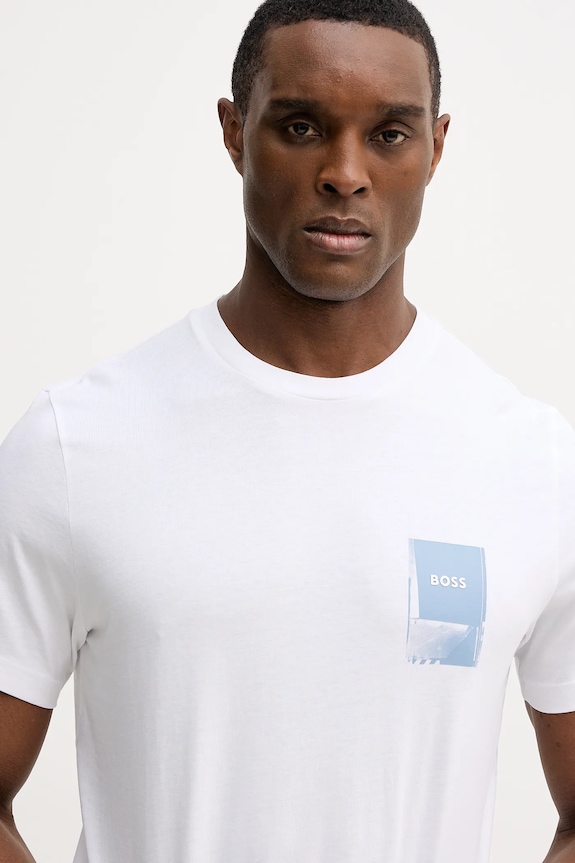 BOSS Orange t-shirt bawełniany Te_Plain biały 50556023