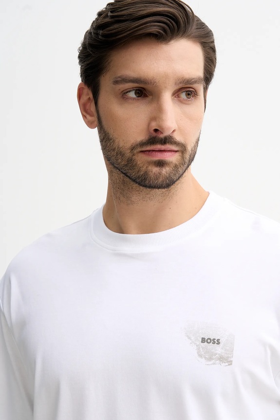 BOSS Orange t-shirt bawełniany Te_Citylights biały 50556032