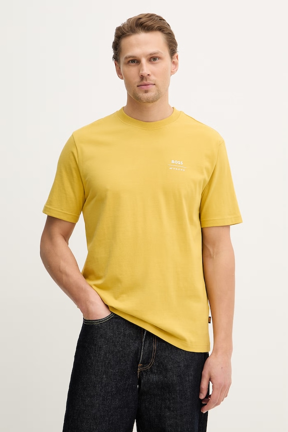 BOSS Orange tricou din bumbac Te_BossClub print galben 50556033