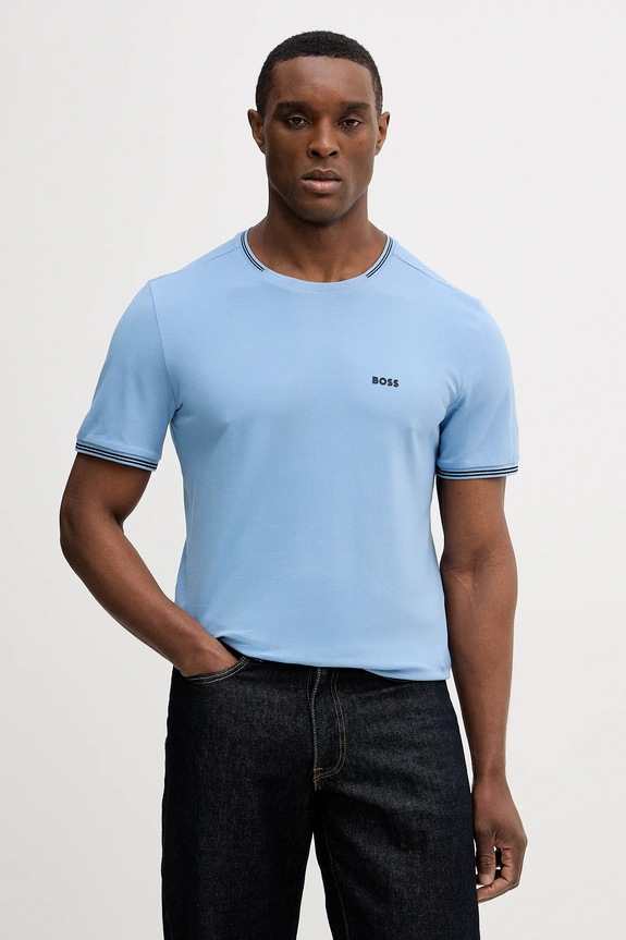 BOSS Green t-shirt Taul z elastanem niebieski 50521245