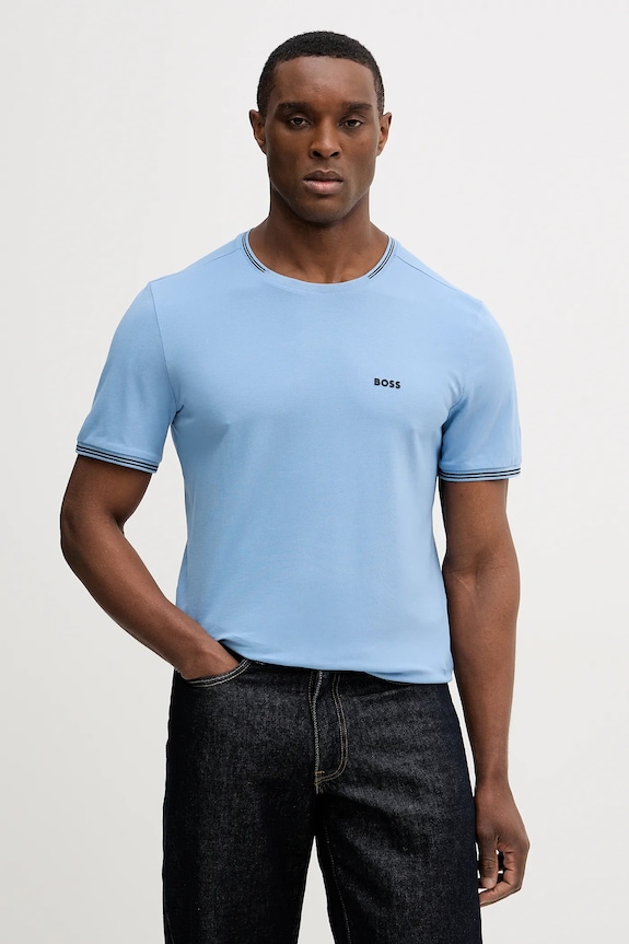 BOSS Green t-shirt Taul z elastanem niebieski 50521245