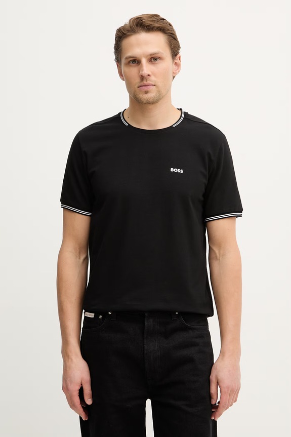 BOSS Green tricou Taul uni negru 50521245