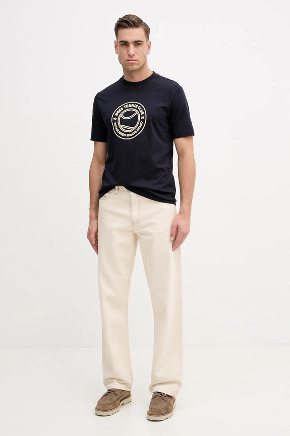 Bavlnené tričko BOSS Green TS_Join Logo 50553648 tmavomodrá SS26