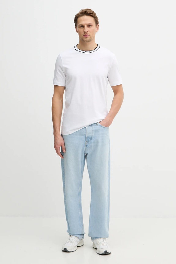 BOSS Green tricou din bumbac Tee 5 50554862 alb SS26
