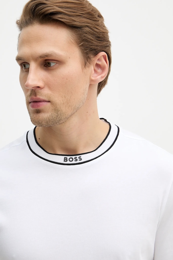 BOSS Green tricou din bumbac Tee 5 alb 50554862