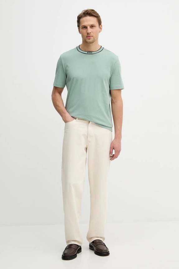 BOSS Green tricou din bumbac Tee 5 50554862 turcoaz SS26