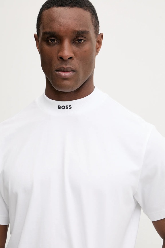 BOSS Green t-shirt Tee Collar biały 50555527